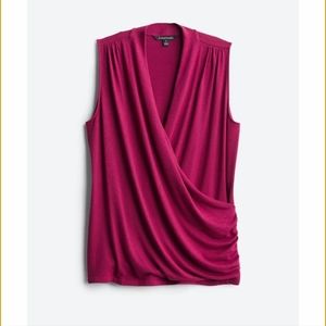 Benni Wrap Front Ruched Knit Top